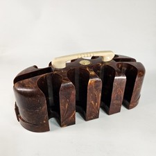Vtg Victory Bakelite Poker Chip & Card Deck Caddy Brown Butterscotch Swirl  picture