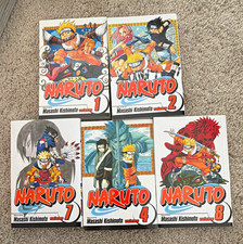 Naruto Manga Volumes 1, 2, 4, 7 & 8 Lot of 5 (English) by Masashi Kishimoto picture