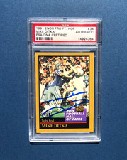 Mike Ditka 1991 ENOR Pro Football H.O.F. card autographed #34 PSA/DNA Cert 1/3  picture