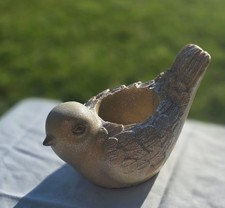 Distressed Resin Bird Small Planter and Candle Holder picture