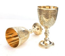 Vintage Chalice Medieval Goblet Set of 2 Royal King Arthur Red Wine Cup Gifts picture