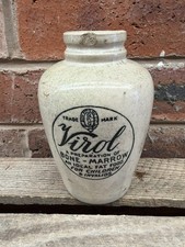 Antique Virol Stoneware Jar Bone Marrow Advertising Food For Children & Invalids picture