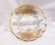 Vintage Relish Tray Viking Martinsville JANICE Floral & Leaves Gold Trim MCM picture