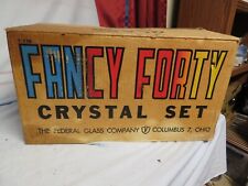 VINTAGE FEDERAL GLASS CO FANCY FORTY 40 PC SET GLASSES GLASSWARE IOB NOS picture