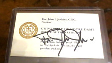 Rev John Jenkins Pres of Notre Dame University signed autographed business card picture