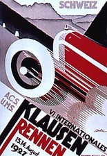 🚗 VI. Internationales Klausen Rennen Poster - 1927 Vintage Style - 24x32” picture