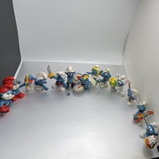 Lot of 12 The Smurfs Smurf & Smurfette Mini Figurine Lot Cartoon. RARE picture