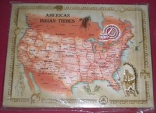 American Indian Tribes Map Postcard LOT of 50 Native American Educational USA picture