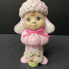Ceramic Sweet Tot Lamb with Basket Handpainted 7