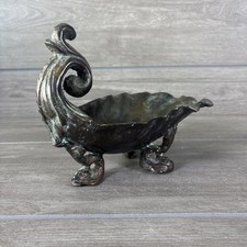 VTG Maitland Smith Hand Made Bronze Shell Footed Serpent Fish Trinket Dish Art picture