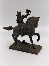 Vintage Mid-20th Century Bronze Falconer on Horseback - Made in India picture