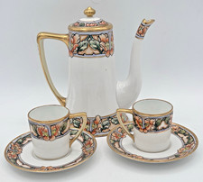 5 pc Handpainted Antique Nippon Morimura Bros Demitasse Coffee Set Chocolate Pot picture