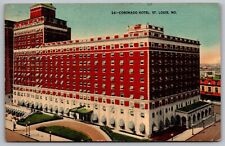 Coronado Hotel Saint Louis Missouri Birds Eye View Motel Linen Cancel Postcard picture