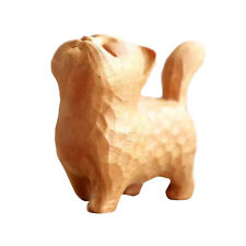 A tsundere cat -- Wooden Statue animal Carving Wood Figure Decor Children Gift picture