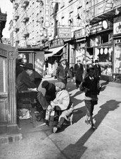 1930s HARLEM SHOESHINE STAND, New York City Street Scene, Vintage Photo Reprint picture
