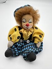 Vintage Clown Doll with Handpainted Wooden Face picture