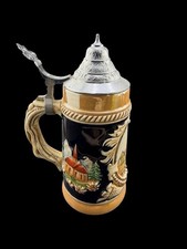 Vintage Giessen Altes Rathaus German Beer Stein Pewter Lid DBGM picture