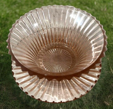 Vintage Anchor Hocking QUEEN MARY Pink Bowl & Underplate Depression Glass picture