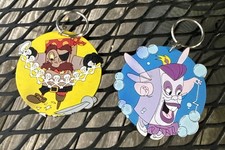 Vintage 1994 The Pagemaster 3D Rubber Keychains Fantasy Adventure RARE Applause picture