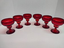 Vintage Fenton Georgian Ruby Water Goblets Agua Caliente EUC (6) picture