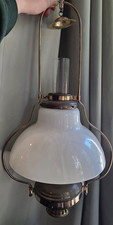 Antique Aladdin Model 6 Kerosene Hanging Lamp Milk Glass Shade Chimney Parlor  picture