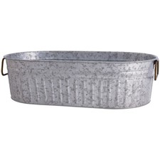 Galvanized Oval Tub, 20.27 IN W x 11.22 IN D x 5.70 IN H picture