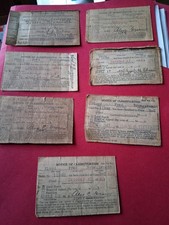 7 Vtg. WW II Selective Service Military Draft Cards from Preston Minn. picture