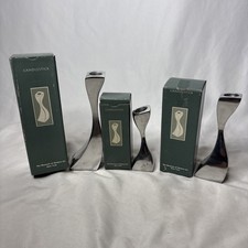 Vtg 1997 MoMA Cec LePage Cast Aluminum Candlestick Holders Set Of 3 W/box picture