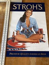 Vintage 1989 Stroh's Beer Poster TAWNNI CABLE picture