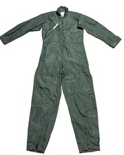 NEW VTG US MILITARY ISSUE GREEN PILOTS FLIGHT SUIT, COVERALLS CWU-27/P, 44L FR picture