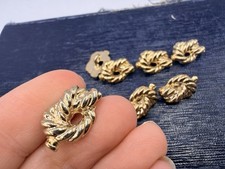 7 Pcs Vintage Gold Tone Metal Rope Knot Buttons 12x18mm Sewing Crafts Lot picture