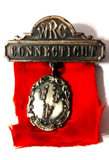 WRC Civil War Woman's Aux GAR Union Metal Ribbon Connecticut Coat Of Arms  picture