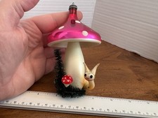 Vintage De Carlini Italy Large Blown Glass Christmas Ornament - Snail - Mushroom picture