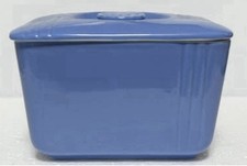 1930’s Hall China Co. Westinghouse Blue Covered Butter Refrigerator Dish Vintage picture