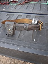 Authentic Vintage Leather California Highway Patrol Belt With Handcuff Holder picture
