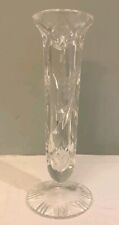 Vintage Flowers Bohemian Czech? HB Cut Crystal Bud Vase w/Hash Marks on Base  picture