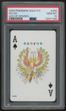 2000 Pokemon Ho-oh Ace of Spades Gold Playing Card #25 PSA 10 picture