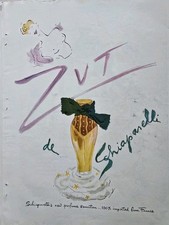 1948 Zut De Schiaparelli Perfume bottle Marcel Vertes Art Vintage Ad  picture