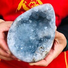 2.97LB Natural Beautiful Blue Celestite Crystal Geode Cave Mineral Specimen 268 picture