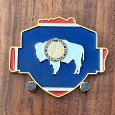 Yoder Fire Wildland Division Wyoming Bison Double Sided Challenge Coin  M#37 picture