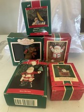 Lot Of 5 HALLMARK CHRISTMAS ORNAMENTS 1987-1989 Some Collector’s Series picture