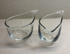 Vtg Holmegaard Per Lütken Clear Glass Vipstjert Wagtail Sugar Creamer Set MCM picture