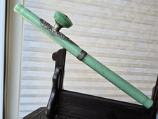 Beautiful Chinese Export GREEN JADEITE-LIKE PIPE Collectible  picture