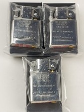 3pc Lot ZIPPO Chrome Plated REPLACEMENT Lighter Inserts, Gift Boxed, Never Fired picture