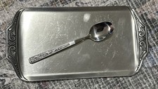 Hs Norway Pewter Tray And Spoon picture