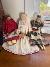 VTG Tender Heart Treasures Rag Doll Primitive Christmas Decor Country Holiday picture