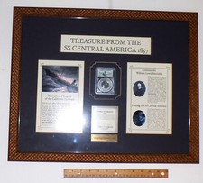 1857 SS Central America Shipwreck Treasure Encapsulated Gold Nuggets & COA picture