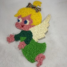 Vintage 1970’s Christmas Angel Plastic Melted Popcorn Wall Decoration picture