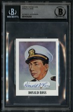 Donald K Ross d1992 signed autograph WWII Custom Cut Medal of Honor Card BAS picture