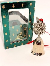 Wallace Silversmiths 1997 Pewter Partridge in Pear Tree Bell Ornament picture